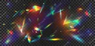 Prismes cristallins etheriques de lumiere refractee